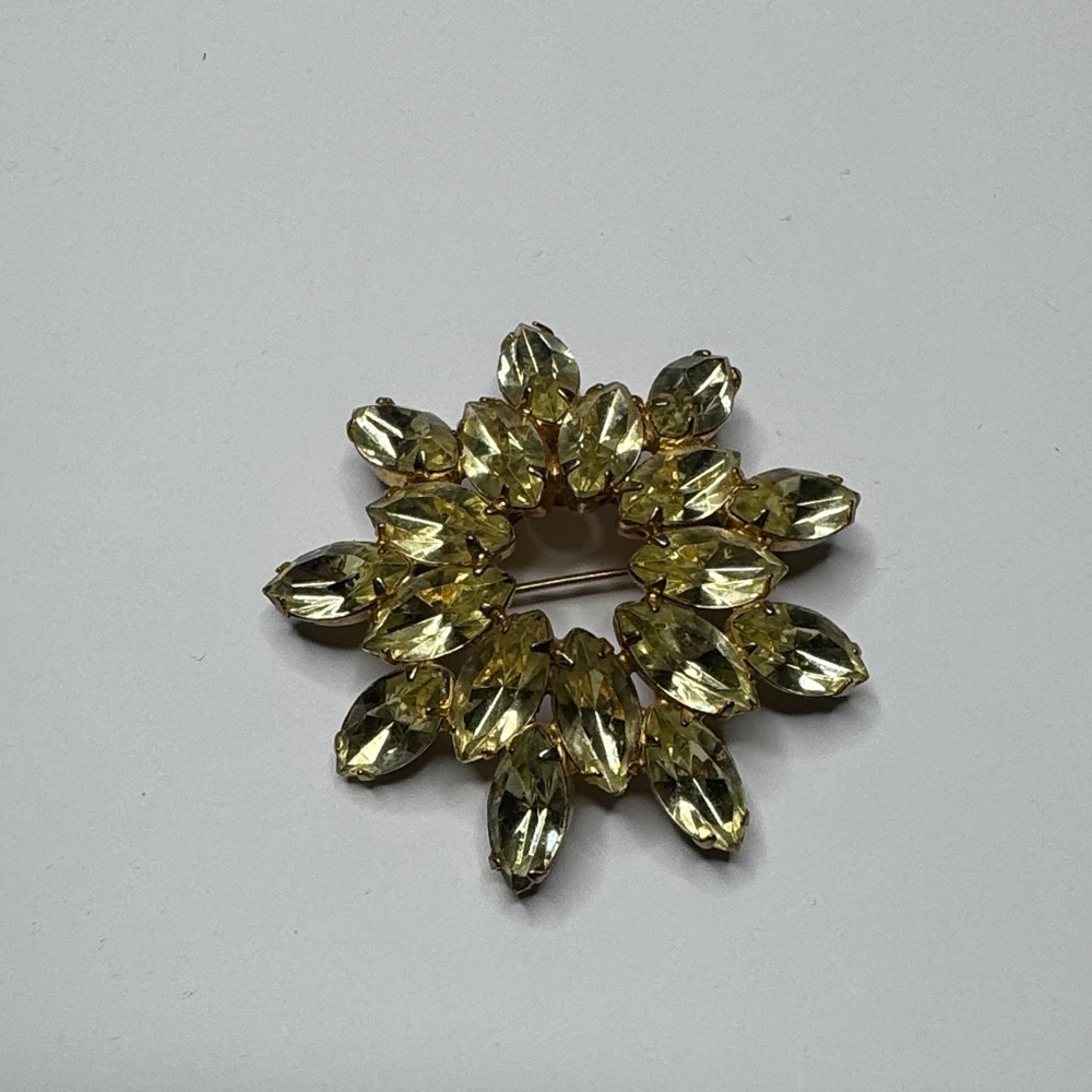 Elegant Sunburst Yellow  Brooch